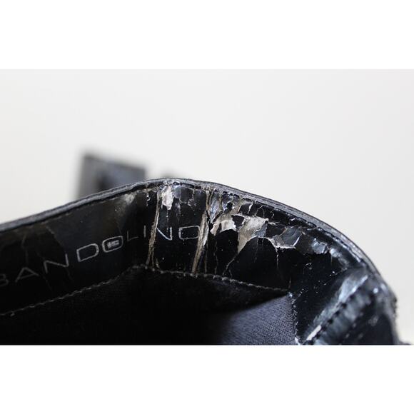 Vintage Bandolino Black Leather Pointed Toe Heeled Ankle Boots - Picture 9 of 9